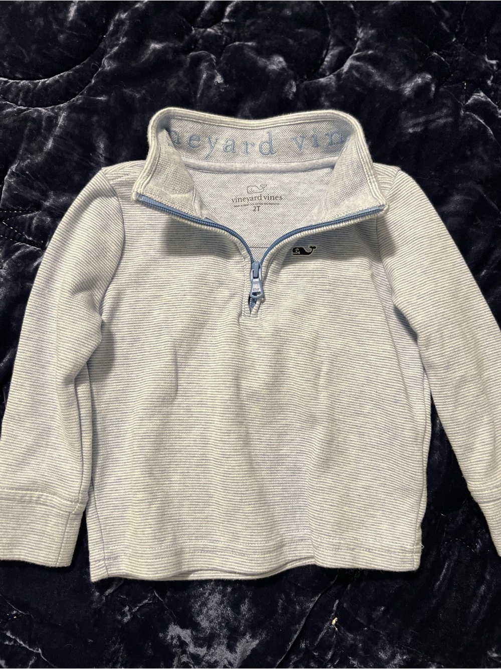 🐋 vineyard vines Toddler Light Blue Quarter-Zip Pullover Sweater